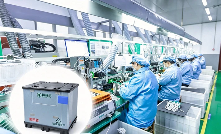 page-1-340 Collapsible plastic pallet box in 3C electronics industry